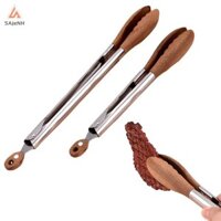 Sajenh Kẹp Nấu Ăn, Kẹp Gỗ óc chó, Kẹp Nấu Ăn, Thép Không Gỉ Chống Trơn Trượt Walnut Salad Tongs, Tông Đồ Nấu Ăn Mới