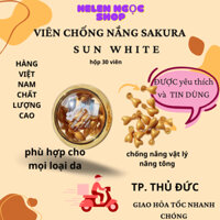 Sakura Sun White – Viên serum thoa dưỡng da giúp bảo vệ da, chống nắng vật lý,  trắng da, ngăn ngừa lão hóa hộp 30 viên