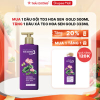 [SALE 1-1 ] Dầu gội Thái Dương 3 Gold hương Hoa sen  500ml tặng 1 xả Thái Dương 3  GOLD hoa sen 300ml_Sao Thái Dương