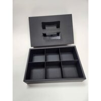 [SALE 10 BỘ] HỘP ĐỰNG BÁNH TRUNG THU 6 BÁNH CÓ QUAI XÁCH (50gr - 100gr) - Màu đen