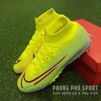 sale 12-12 Giày Bóng Đá Mercurial Dream Speed Superfly 7 Nõn Chuối Xanh Ngọc Vạch Đen Cao Cổ TF