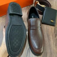 sale 12-12 Giày lười nam [Uy tín-Bh 2 năm]  trung niêm cao cấp da thật 100%, mua tặng bố một đôi giày da thật cao cấp