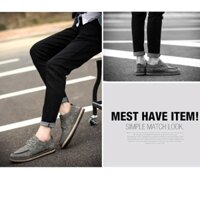 sale 12-12 Giày  Nam Da Lộn Màu Xanh
