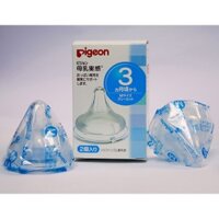 sale 2 núm ti Pigeon size M dành cho bé từ 3 tháng tuổi bình Pigeon cổ rộng nội địa Nhật