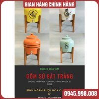 [SALE 20% TẶNG KÈM ĐẾ GỖ] BÌNH ĐỰNG NƯỚC 10L - BÌNH NGÂM RƯỢU TRÁI CÂY HOA QUẢ GỐM SỨ CAO CẤP AN TOÀN - GỐM SỨ BÁT TRÀNG