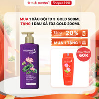 [SALE 25-3 ]  Dầu gội Thái Dương 3 Gold  hoa sen 500ml dành cho  tóc rụng tặng dầu xả thái dương 3 hoa sen 200ml