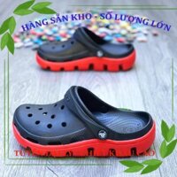 [Sale 30%] Giày Crocs đi mưa màu đen đế đỏ - Mẫu mã đẹp  [Có sẵn SL lớn]