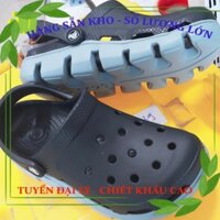 [Sale 30%] Giày Crocs màu đen (đế xám)  [Có sẵn SL lớn]