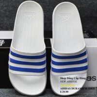 [Sale 3/3]Dép Adidas Duramo chính hãng màu trắng sọc xanh dương -B98 L