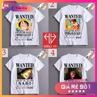 SALE- 4 mẫu áo thun Wanted luffy sabo ace Monkey D. Dragon  - ADT Store /uy tín chất lượng