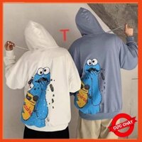 [Sale 50%] Áo Hoodie Đôi Quái Vật Xanh In Lưng Loại A Chất Đẹp