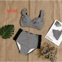[SALE 50%] BIKINI 2 MẢNH KẺ SỌC ĐEN TRẮNG