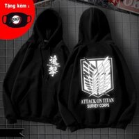 SALE 50% MẪU ÁO HOODIE , ÁO KHOÁC Attack on Titan phản quang cực chất + Tặng kèm 1 áo thun