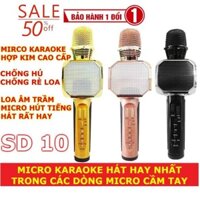 [SALE 50%]MICRO KARAOKE BLUETOOTH SD10 ĐA NĂNG KIÊM LOA KHÔNG DÂY, ÂM THANH CỰC HAY, MIC BẮT GIỌNG, KẾT NỐI USB,