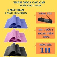 [Sale 50%]Thảm yoga chống trượt, Thảm tập Yoga định tuyến, tập GYM tpe 2 lớp 6MM-8MM TẶNG TÚI BẢO HÀNH 1 ĐỔI 1