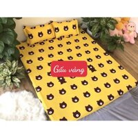 sale 69k Bộ ga gối poly 1,6m móc vàng