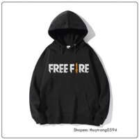 SALE- Áo Hoodie Đen Trắng In Logo Game Free Fire - áo cực HOT - gia rẻ nhất