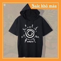 SALE- Áo Hoodie Tay Lửng Anime Naruto