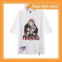 SALE- Áo Hoodie Tay Lửng Fairy Tail - Áo Thun Anime