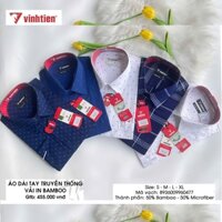 Sale Áo Sơ Mi Nam Dài Tay Họa Tiết Vĩnh Tiến Chất Bamboo 455