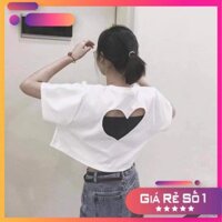 SALE -  ÁO THUN CROPTOP KHOÉT TIM SAU LƯNG