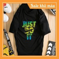 SALE- Áo thun nam tay lỡ DT222 Just Do It Xanh Vàng Trước Ngực [40kg-110kg] 100% Cotton