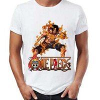 SALE- Áo thun nữ One Piece in hình ACE (Áo Trắng, In 2 Mặt) - Mẫu 6 -áo chất