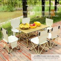 [SALE] Bàn ghế nướng ngoài trời gấp gọn xe cắm trại di động Bộ bàn ghế dã ngoại Bộ bàn ghế cắm trại