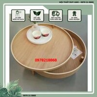 SALE Bàn trà gỗ tròn Turning  DA, bàn trà decor đa năng cho phòng khách, quán cafe, ban công .