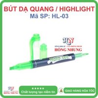 SALE Bút Dạ Quang  Highlight HL-03, Sáng rõ, không làm lem nét chữ đánh dấu. - Mực xanh lá