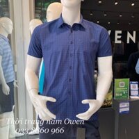 Sale Chính Hãng OWEN - Áo sơ mi nam Owen màu xanh navy kẻ đỏ - Áo sơ mi ngắn tay BA 20109 hot 🌺 neww *  %