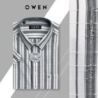 SALE (Chính Hãng) Sale 10.10 . OWEN - Áo sơ mi ngắn tay Owen body fit kẻ xám 90589 Cực Đẹp . Đẹp . New * ' . ' : ✿