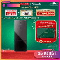 Sale - CHÍNH HÃNG - Tủ lạnh Panasonic Ngăn đông mềm diệt khuẩn 420L NR-BX471WGM9 - Mặt gương - BH 2 năm ( sale ) Miễn p