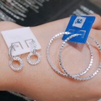 Sale combo 2 đôi bông tai bạc kèm lọ nước rửa bạc