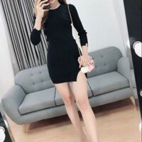 sale Đầm body len tay dài