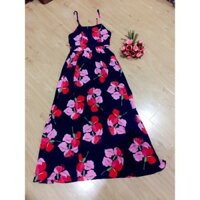 Sale: Đầm maxi hoa 2 dây hở lưng - Size M