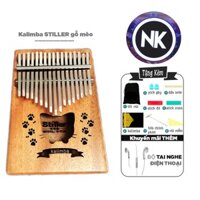 [SALE] Đàn Kalimba Stiller 17 Phím Gỗ Mèo Tặng Kèm Tai Nghe Điện Thoại - Hàng Có Sẵn