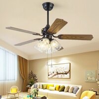 [SALE] Đèn quạt trần Bắc Âu, đèn quạt phong cách Mỹ đơn giản, hiện đại cho phòng khách, phòng ăn, p
