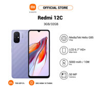 SALE ĐÓN TẾT Điện thoại Redmi 12C (3+32GB) màu tím | MediaTek Helio G85| Camera kép AI 50MP| Pin 5000mAh