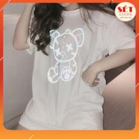 SALE Freeship50k - Áo thun tay lỡ phản quang, Form rộng dáng unisex - 2 màu đen trắng <65kg - Setstore AT014 giá rẻ