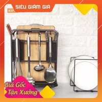 SALE Giá cài dao thớt bằng thép không gỉ cao cấp có ống cắm đũa