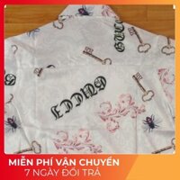 (sale giá sốc) Áo sơ mi nam Hàn Quốc tay dài màu trắng hoa văn ong lá đỏ đen 042