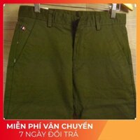 (sale giá sốc) Quần kaki nam dài thời trang màu xanh rêu trơn 004