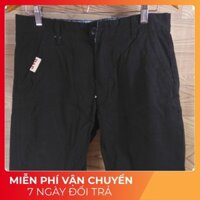 (sale giá sốc) Quần kaki nam ngắn thời trang màu đen trơn 014