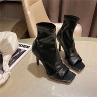 Sale (Giày cao cấp) Boots gót nhọn 9P  hở mũi - Siêu sang : 2021  . XX