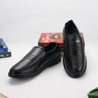 SALE GIẦY đẹp Giày lười nam da đen đế cao su đen DD315 Shop ĐỊCH ĐỊCH giá tốt . .