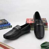 SALE GIẦY đẹp Giày lười nam da đen đế đen thân trang trí DD334 Shop ĐỊCH ĐỊCH giá tốt . .