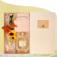 (Sale hộp bị rách góc) Set combo quà tặng tinh dầu thơm dễ thương cho ngày lễ kèm hộp hoa khô