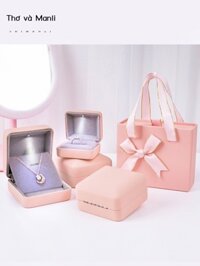 [SALE] Hộp đựng trang sức LED da PU cao cấp có đèn, nhẫn kim cương, bông tai, vòng cổ, vòng tay, hộ