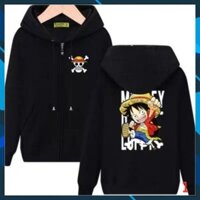 (SALE HOT) Áo Khoác Đen Luffy - One Piece Mũ Rơm